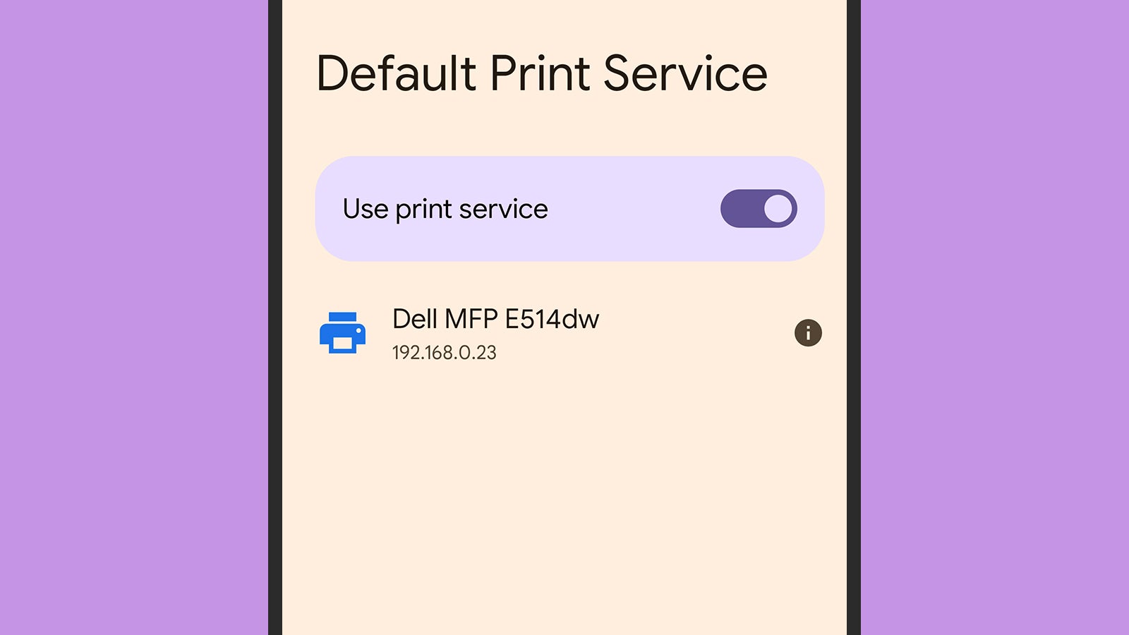 The print service that comes with Android. (Screenshot: Android)