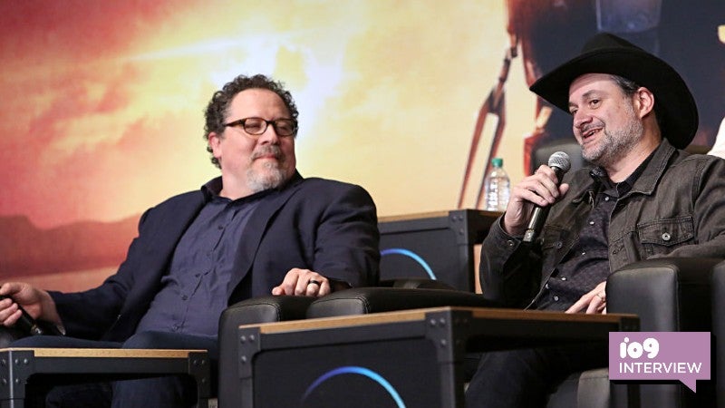 Jon Favreau and Dave Filoni talking The Mandalorian. (Photo: Jesse Grant, Getty Images)