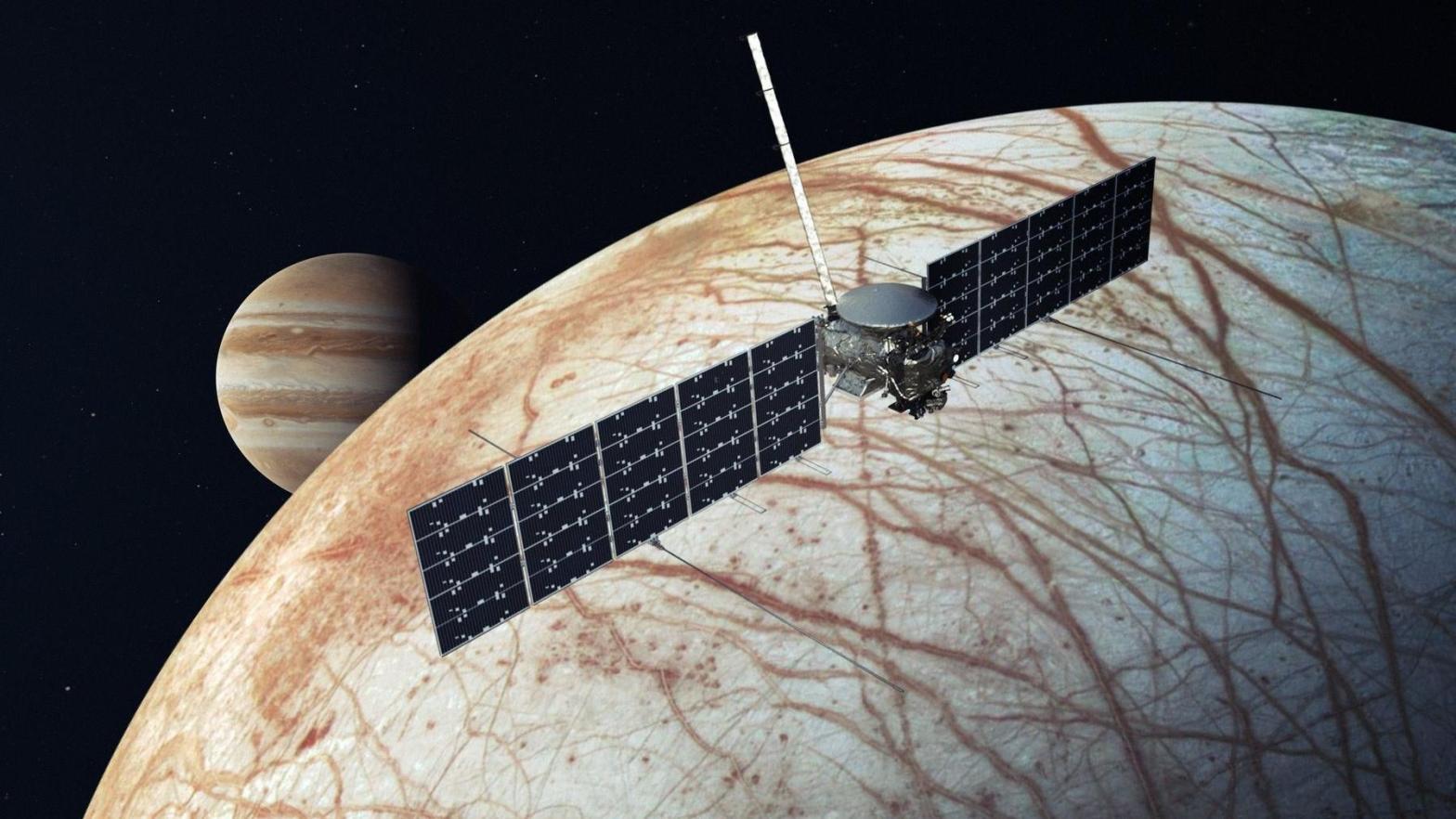 Conceptual image of Europa Clipper mission.  (Image: NASA)