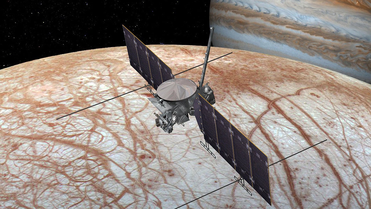 Conceptual image of NASA's Europa Clipper mission.  (Image: NASA)