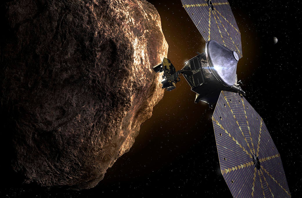 Conceptual image of Lucy mission.  (Image: NASA)