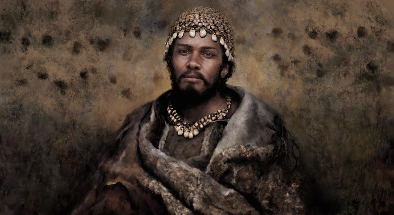 A reconstruction of a Gravettian hunter-gatherer, based on archaeological findings at the Arene Candide site in Italy. (Illustration: Tom Bjoerklund)