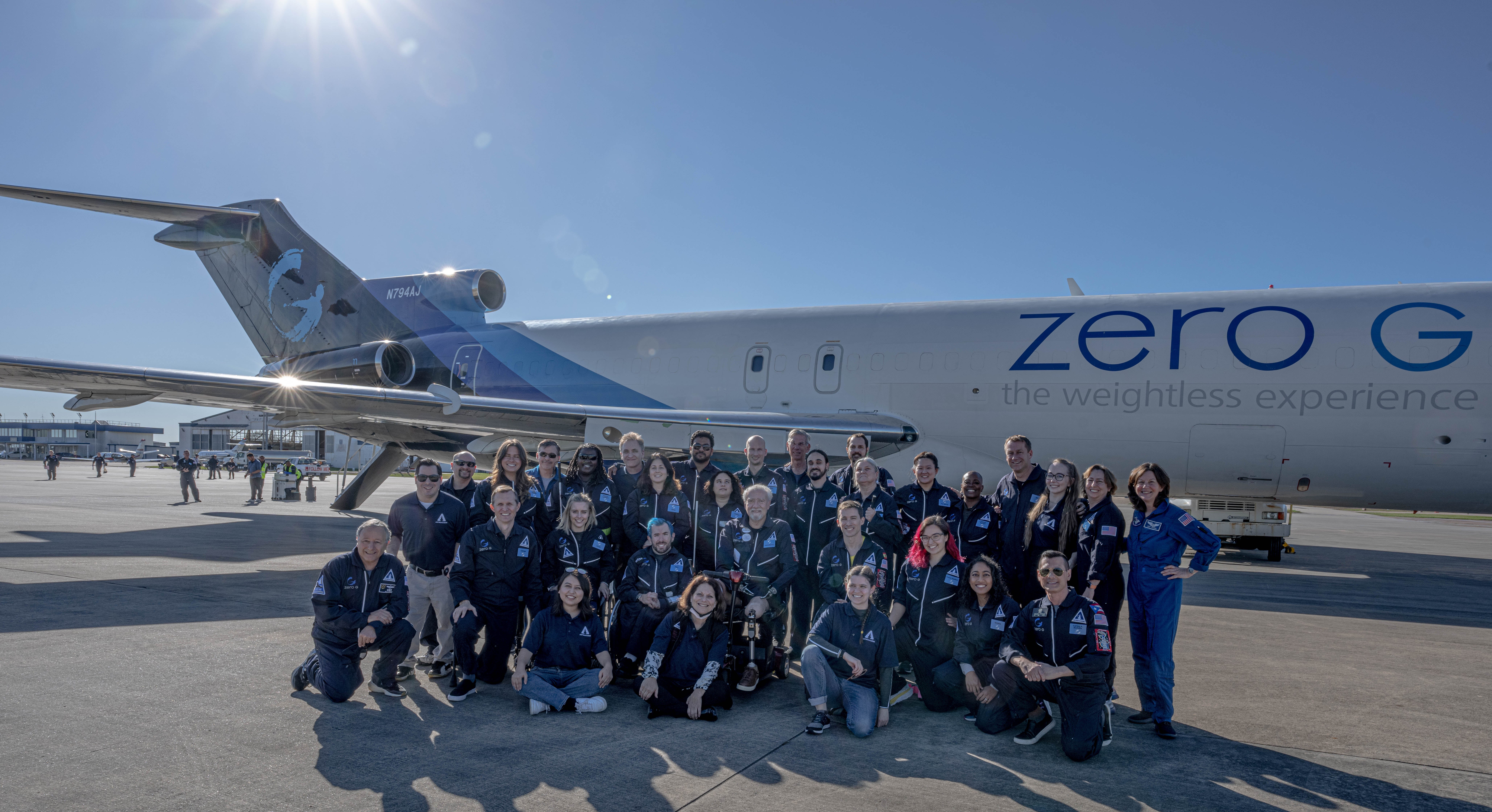 Crew members of the AstroAccess disabled research flight conducted on December 15, 2022 at Ellington Field in Houston, Texas. (Photo: Tasha Dixon)