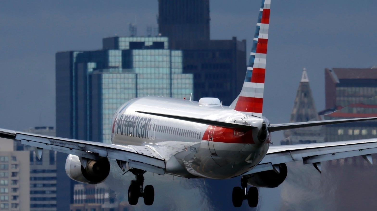 An American Airlines plane lands at Logan International Airport, Thursday, Jan. 26, 2023, in Boston. (Photo: Michael Dwyer, AP)