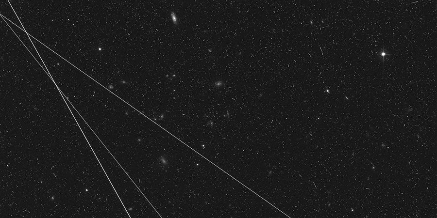 Three distinct streaks appear in this Hubble image. (Image: NASA/ESA/S. Kruk et al., 2023)