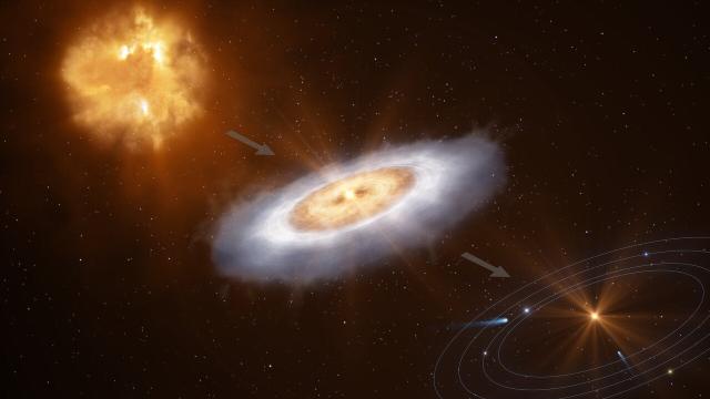 Radio Telescope Spots Tons of Water in Distant Protoplanetary Disc
