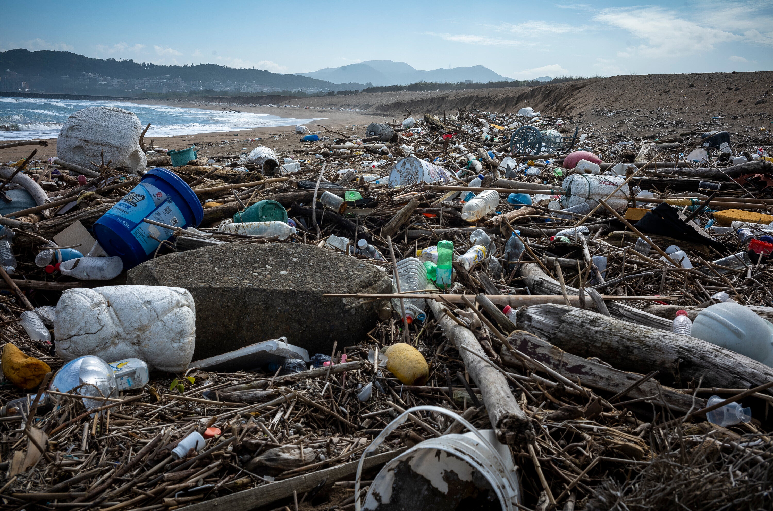 A polluted beach in Taiwan.  (Photo: Wiktor Dabkowski/picture-alliance/dpa, AP)