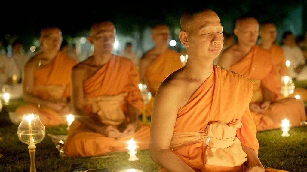 Monks celebrating the Buddha's birthday in Indonesia. This could be us but you playin'.