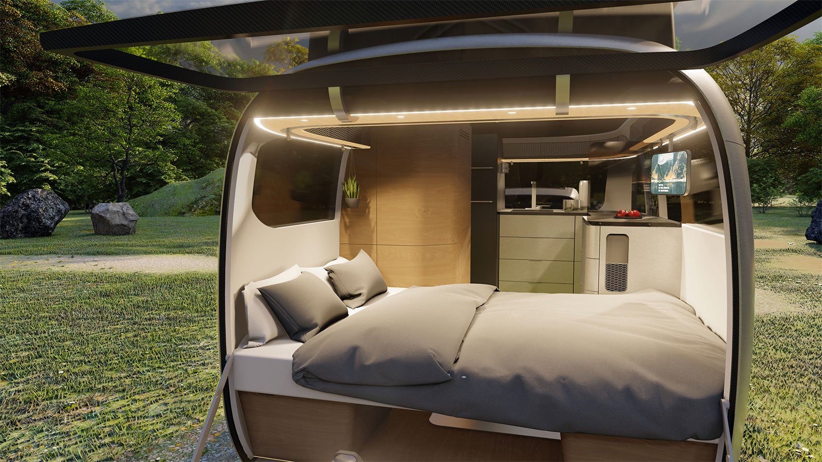 Airstream and Porsche’s Futuristic RV Would Look Great Hooked to Your Taycan