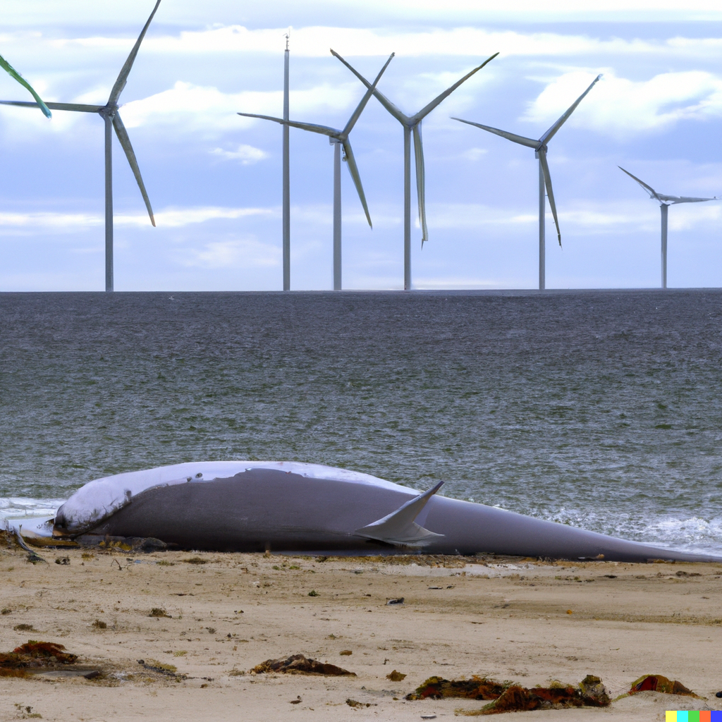 One of my gorgeous AI dead whale creations. (Image: Gizmodo / DALL-E)