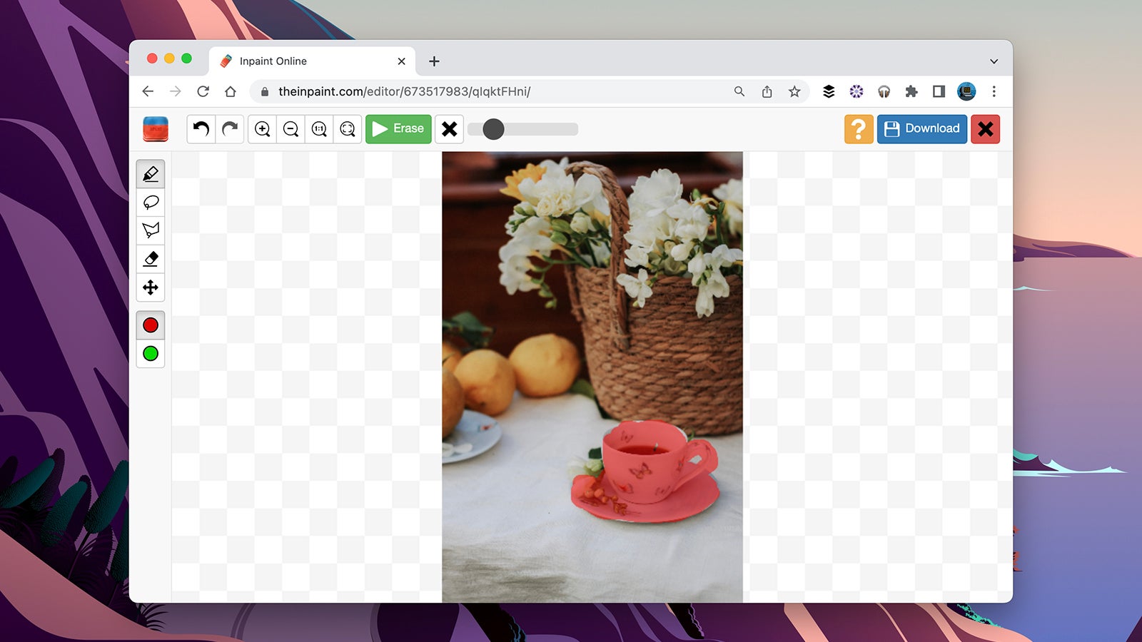 You can use Inpaint on the web for free. (Screenshot: Inpaint)