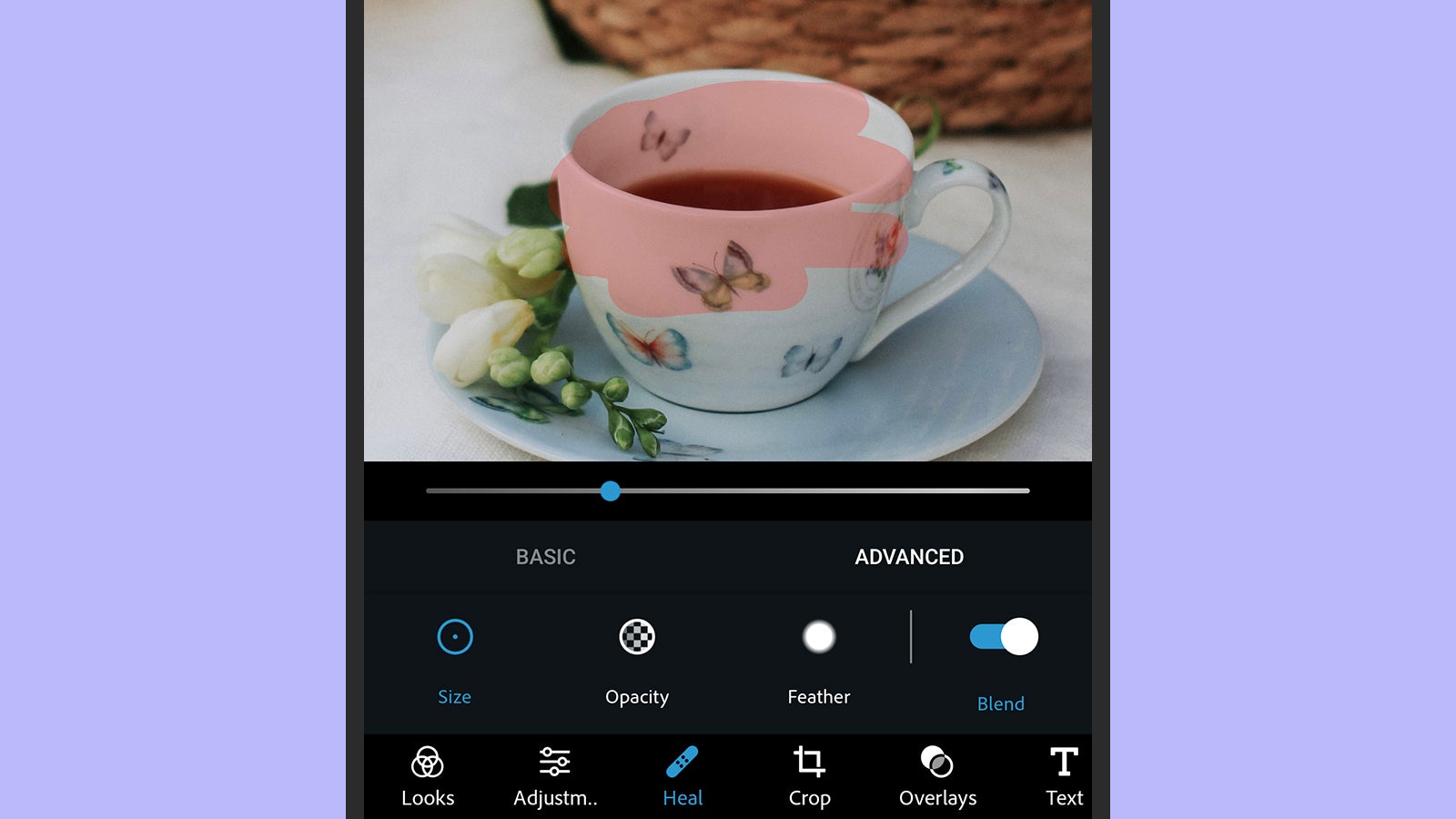 Adobe's mobile apps can remove objects too. (Screenshot: Adobe Photoshop Express)