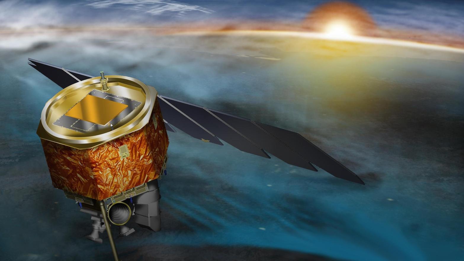 Artist's concept of the AIM spacecraft in orbit around Earth. (Illustration: NASA)
