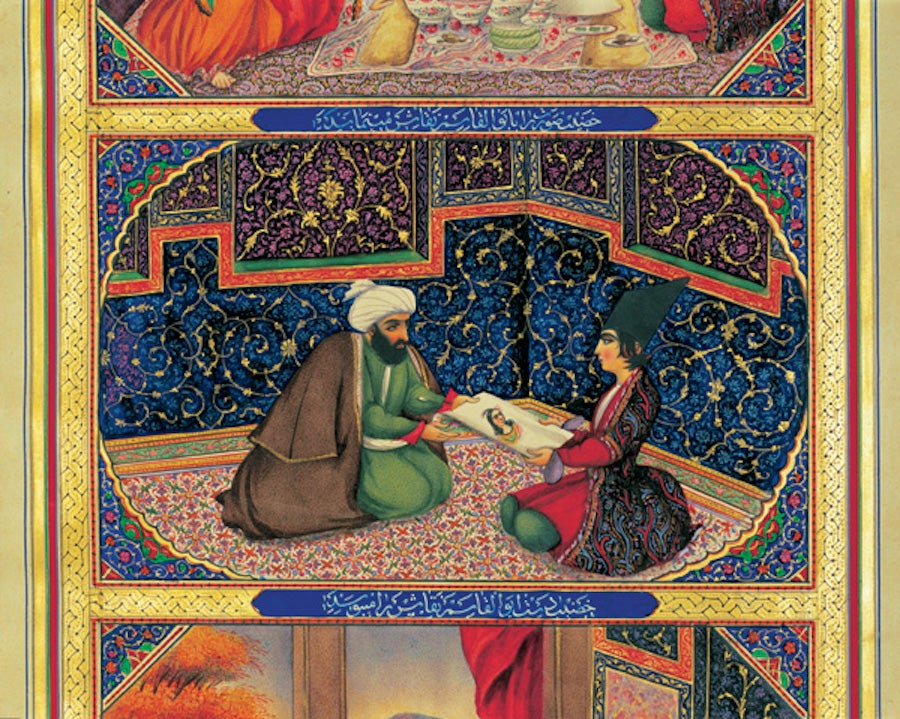 Illustration of Scheherazade and the sultan by the 19th-century Iranian painter Sani ol molk. (Image: Public Domain)