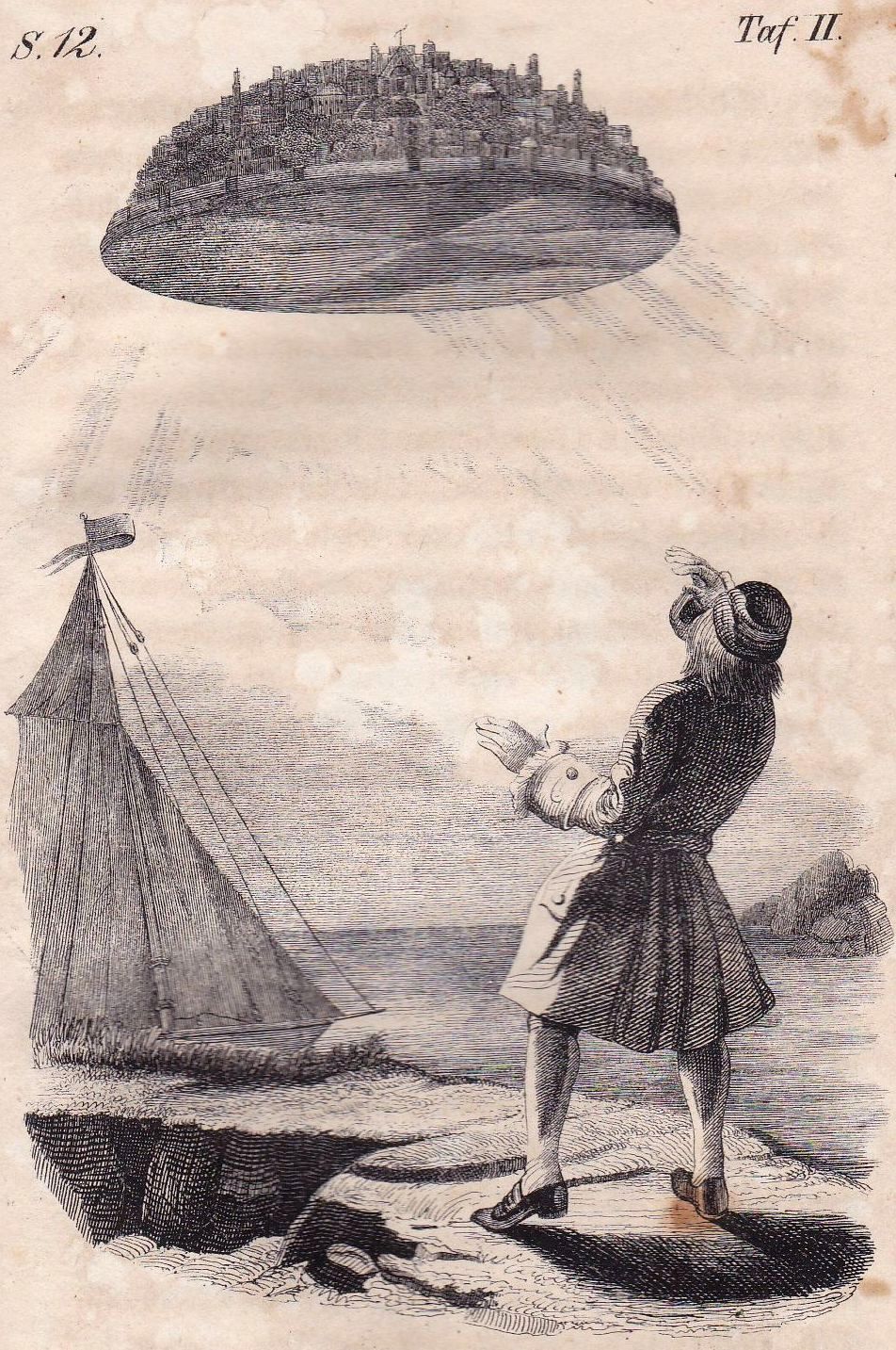 Illustration from the German edition of Gulliver's Travels by Gerd Kueveler. (Image: Gerd Kueveler Privatsammlung)