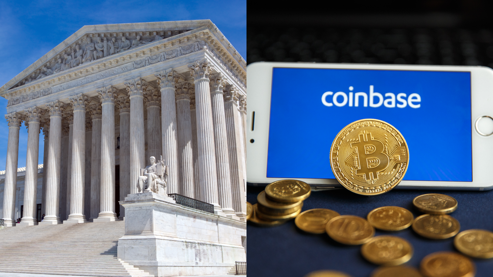 Coinbase is the first crypto company to have its case heard by the Supreme Court.  (Photo: Shutterstock / Gizmodo, Shutterstock)