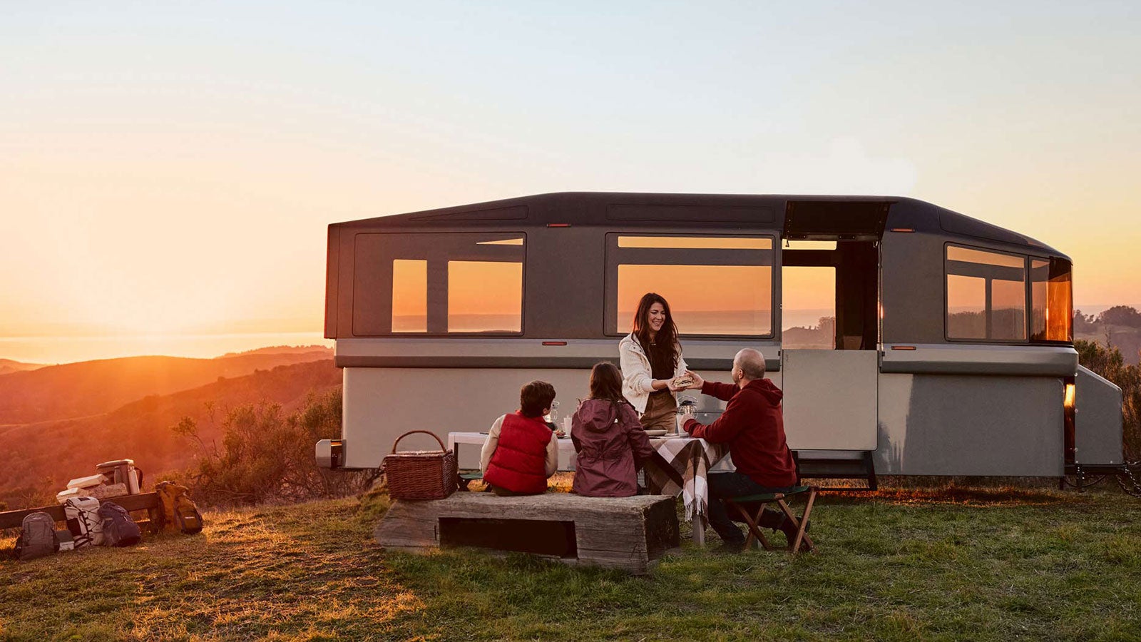 Ex-Tesla Engineers Created an EV Camping Trailer That Pushes Itself