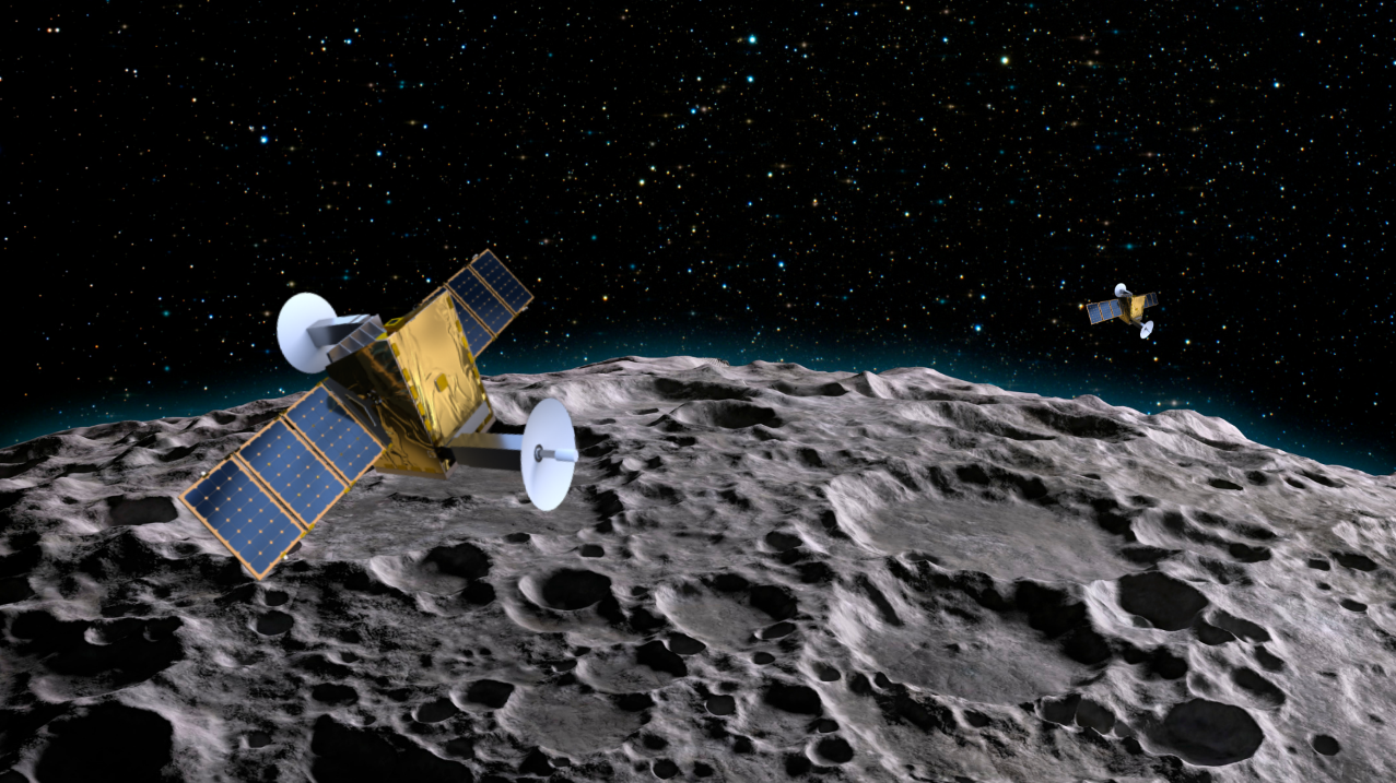 An illustration of Crescent's lunar satellites. (Illustration: Lockheed Martin)