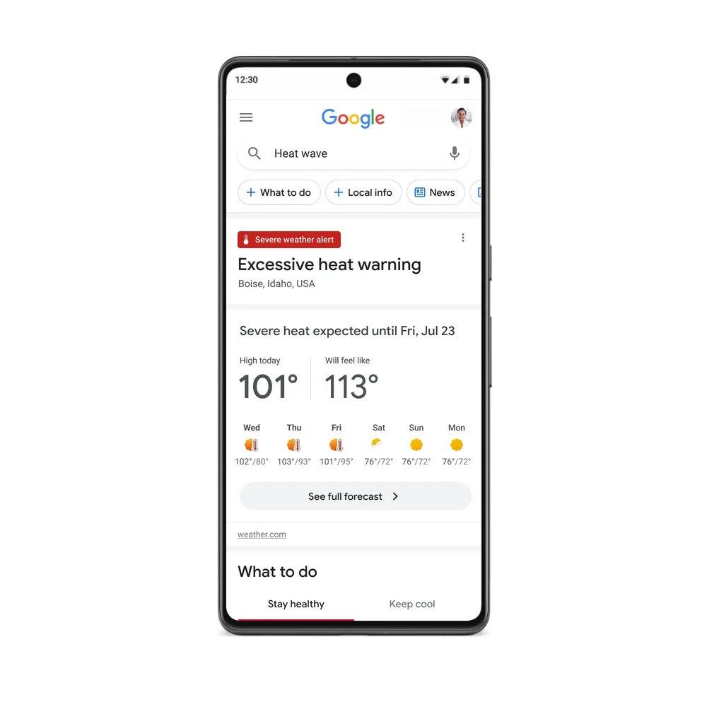 Google Adds Extreme Heat Warnings and Other Climate Tools