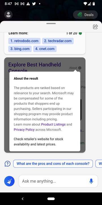 TLDR: These shopping ads are affiliate links. (Screenshot: Gizmodo / Microsoft)