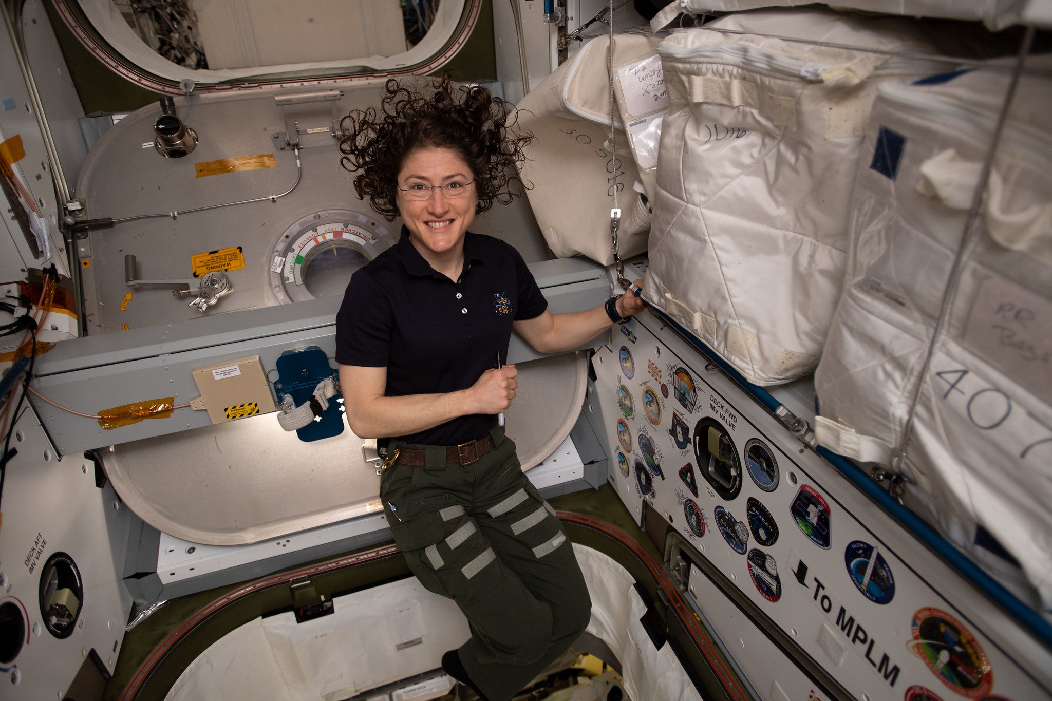 Koch inside a SpaceX Dragon cargo spacecraft, June 2, 2019.  (Photo: NASA)