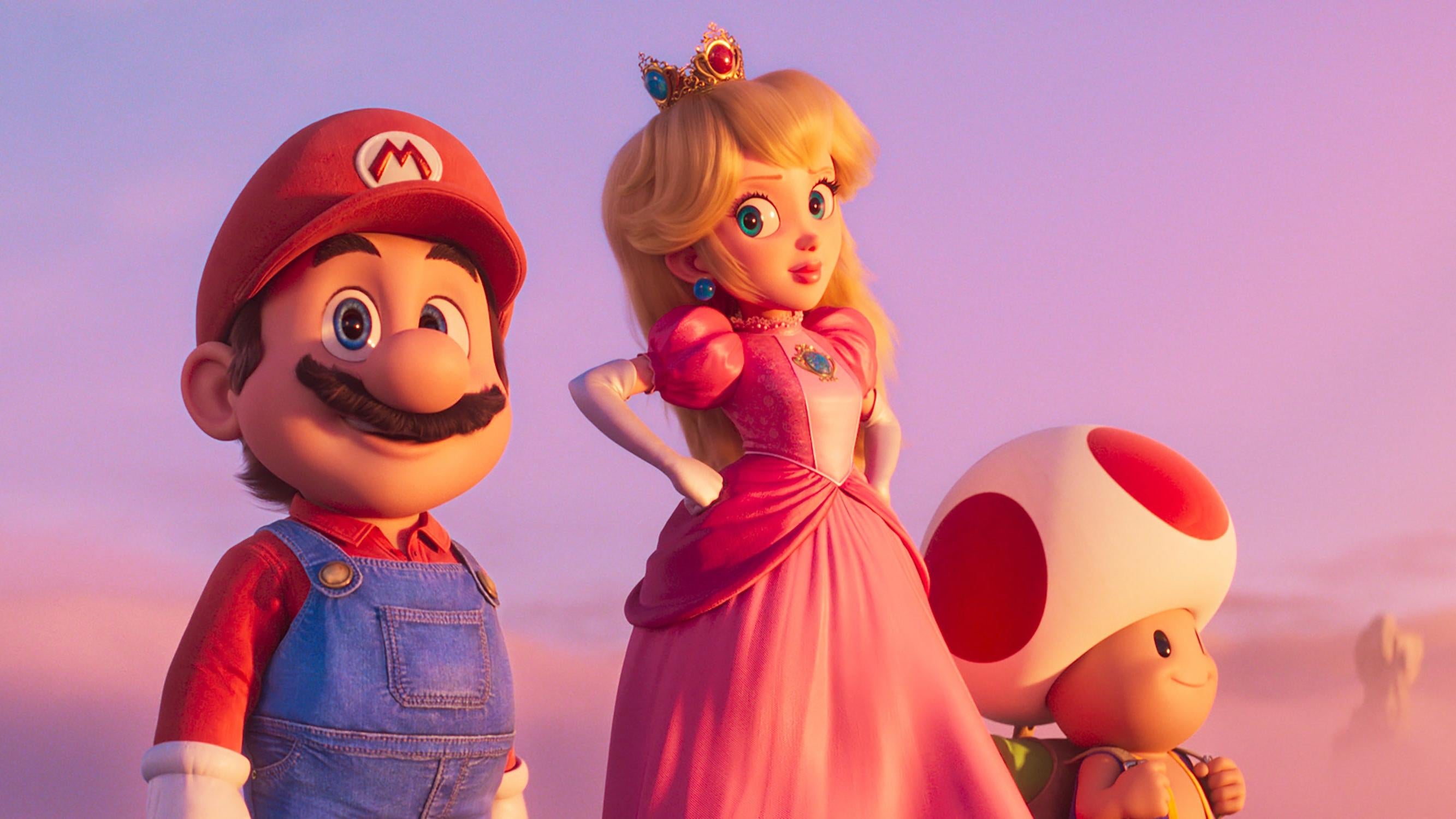 Mario, Peach and Toad. (Image: Universal)