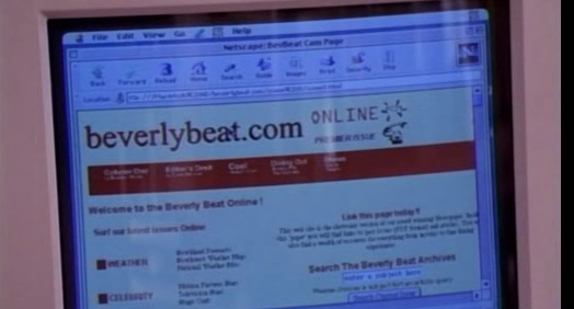 The Beverly Beat website as depicted in 1999.  (Screenshot: CBS)