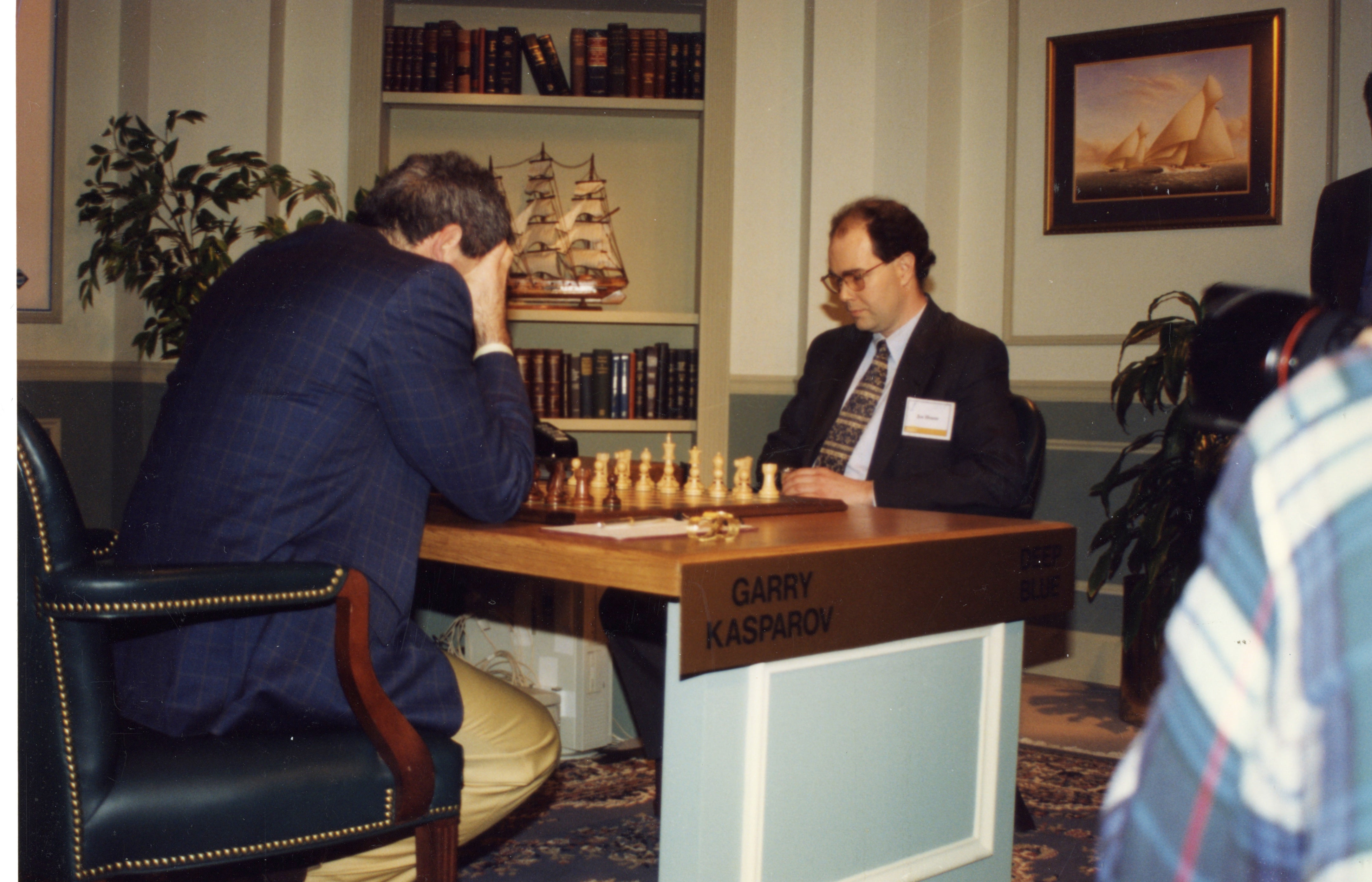 As the games wore on, the pressure had a visible effect on Kasparov. (Photo: Courtesy of IBM)