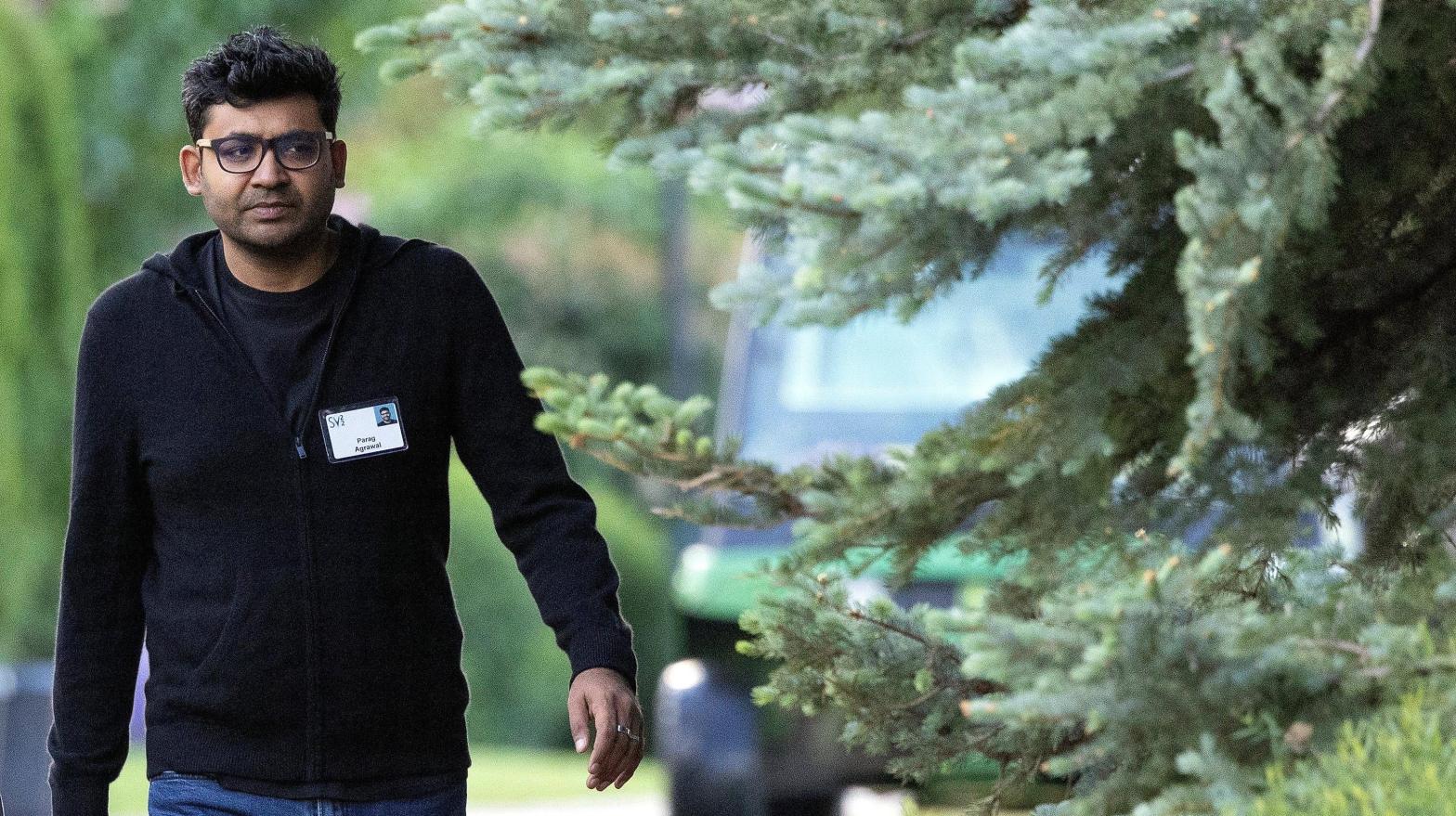 Parag Agrawal, the former CEO of Twitter, at the Allen & Company Sun Valley Conference in Idaho.  (Image: Kevin Dietsch, Getty Images)