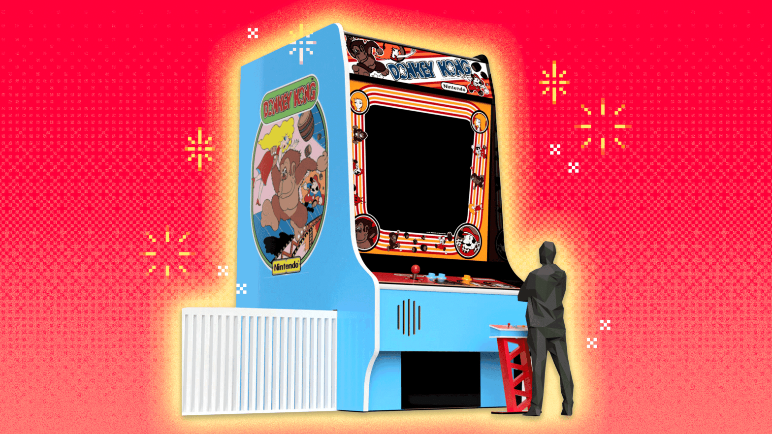 The Strong museum's planned 6.10 m tall Donkey Kong arcade cabinet will use regularly-sized controls for users on the ground. The rest will be made with aluminium and MDF fiberboard. (Image: The Strong National Museum of Play / Vicky Leta/ Shutterstock)