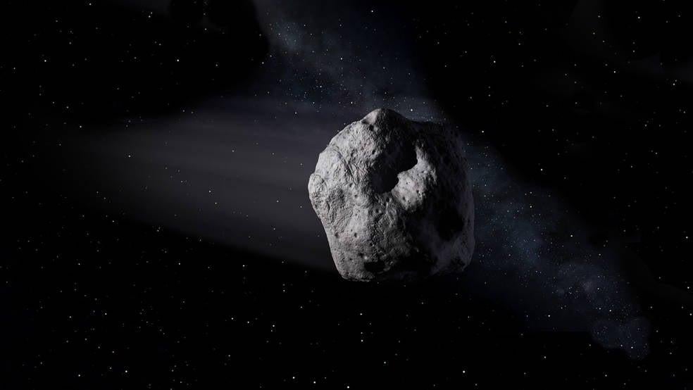 An illustration of a near-Earth asteroid.  (Illustration: NASA)