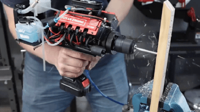 Mini V8 Engine Turns Normal Electric Drill Into Nitro-Thirsty Monster