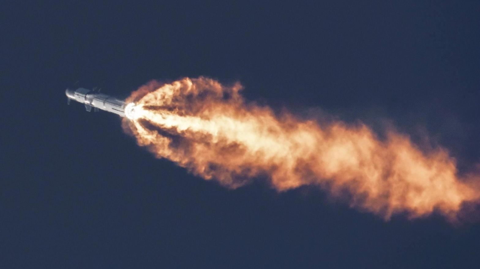 Starship during its maiden launch, April 20, 2023. (Photo: SpaceX)