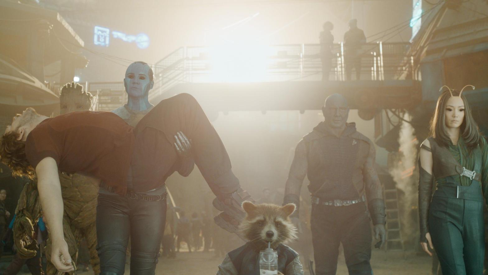 The Guardians walking... wait, is Peter Quill dead? (Image: Marvel Studios)