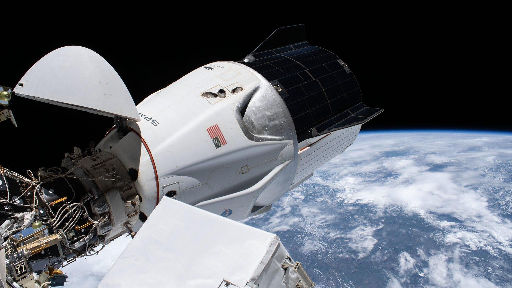 A SpaceX Crew Dragon docked to the harmony module, February 27, 2021.  (Photo: NASA)
