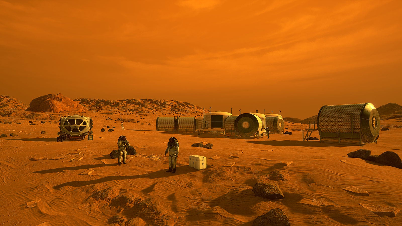 Conceptual image of a base camp on Mars. (Image: NASA)