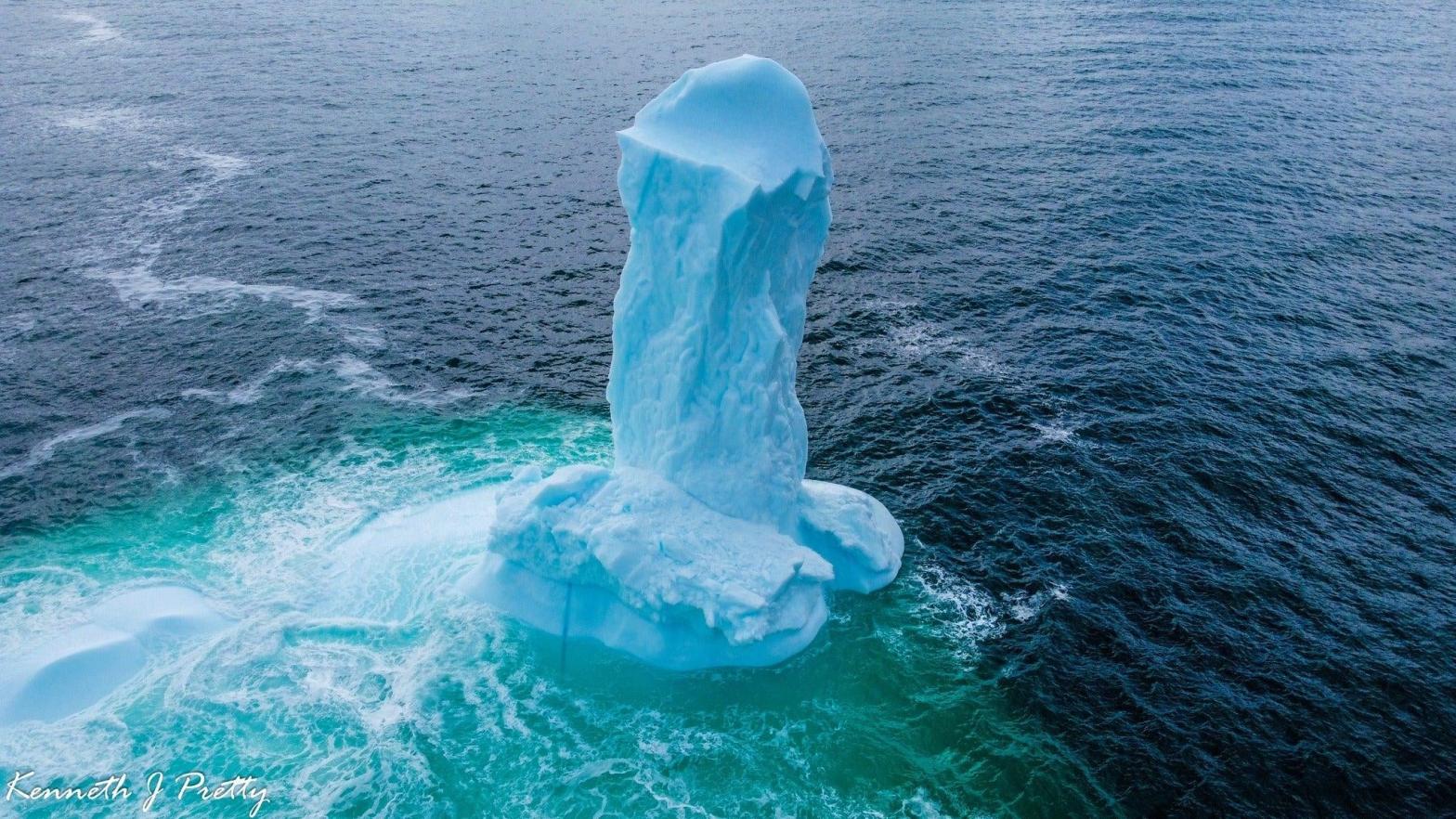 The phallic iceberg, not far from  Dildo, Canada. (Photo: Ken Pretty)