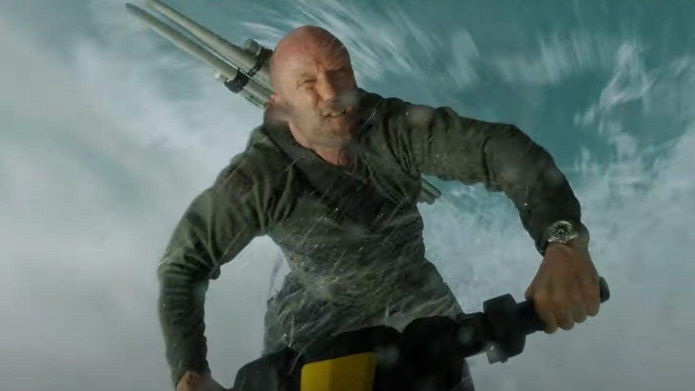 Jet Ski Surfing with Jason Statham. (Screenshot: Warner Bros.)