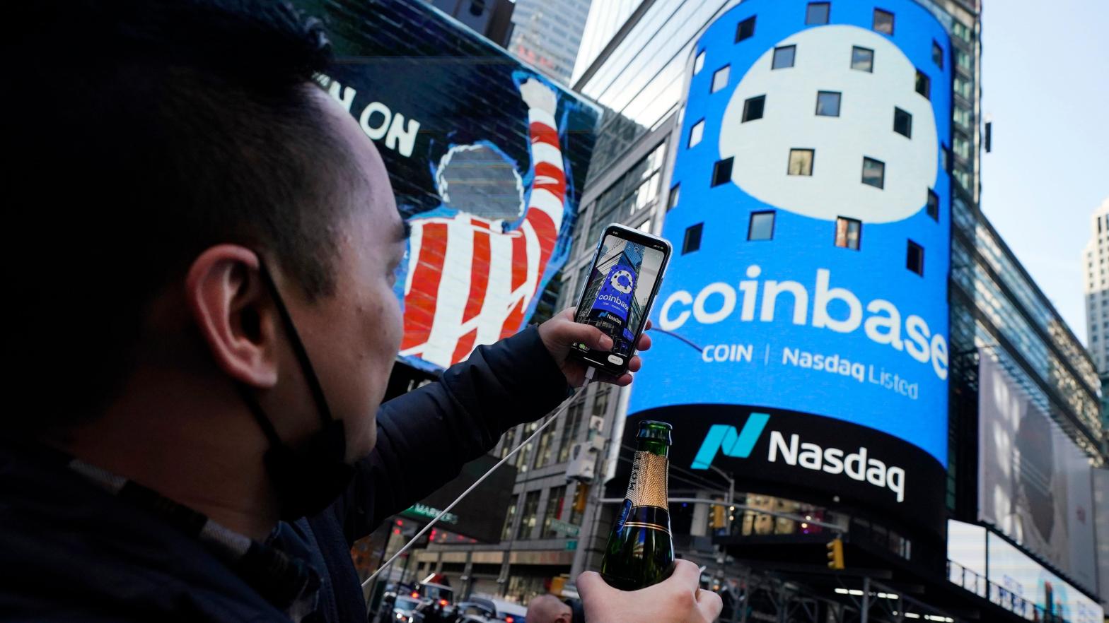 Coinbase was hot stuff back in 2021 during a rise in global crypto prices. Around this same time, product manager Ishan Wahi was involved in an insider trading scheme to make money off new coin listings. (Photo: Richard Drew, AP)