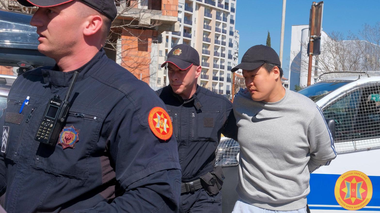 Do Kwon was arrested two months ago for allegedly trying to fly to Dubai with a forged passport. He was allowed a limited release on bail set at $US436,000 ($605,255). (Photo: Risto Bozovic, AP)