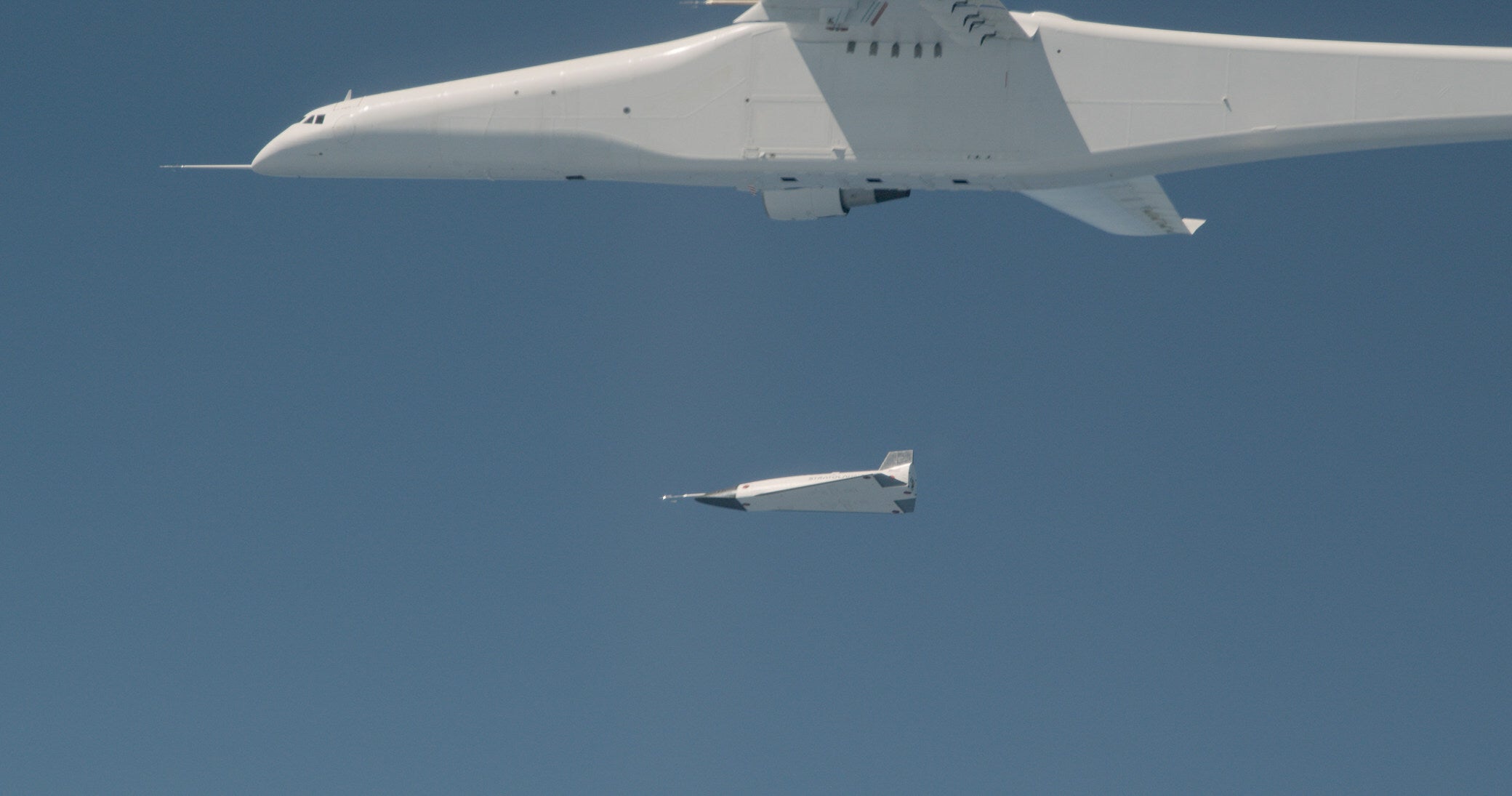 TA-0 shortly after being deployed.  (Image: Stratolaunch)