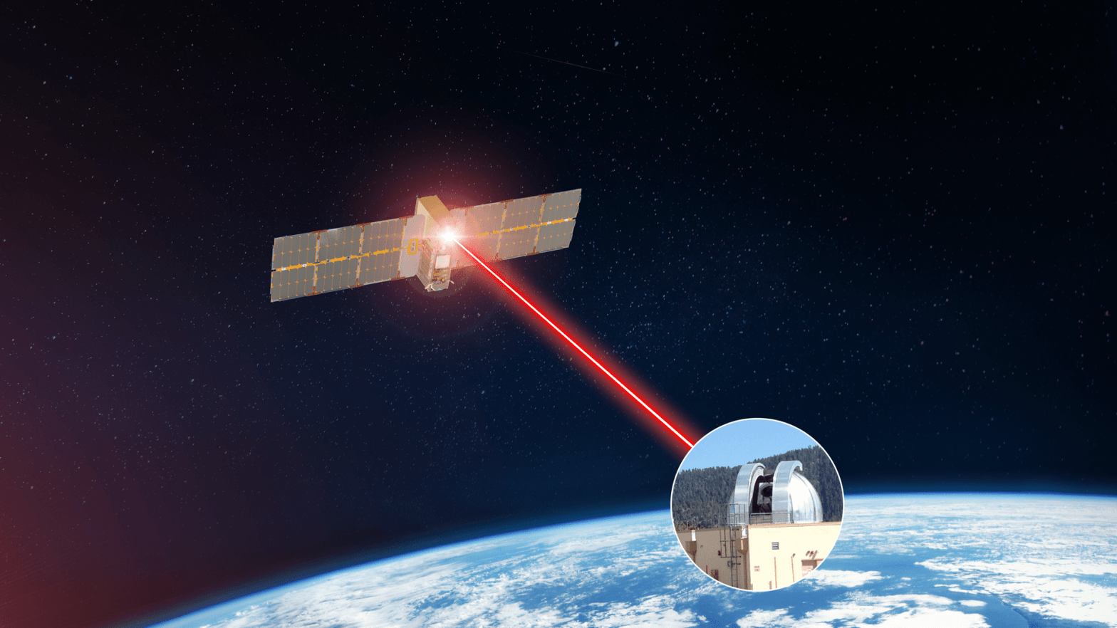 A space-to-ground optical link between a satellite in orbit and Earth relayed data at 200 gigabit per second. (Illustration: NASA)