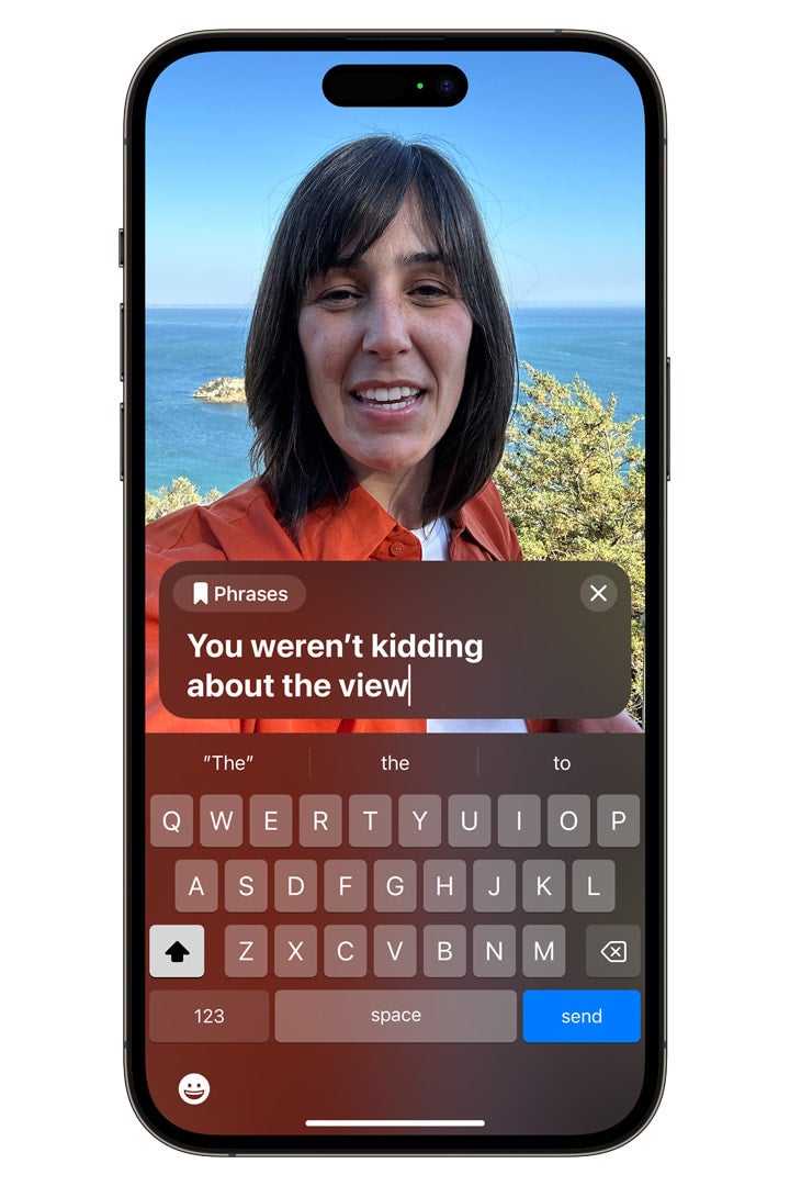 Apple showing its new text-to-speech feature in FaceTime. (Image: Apple)