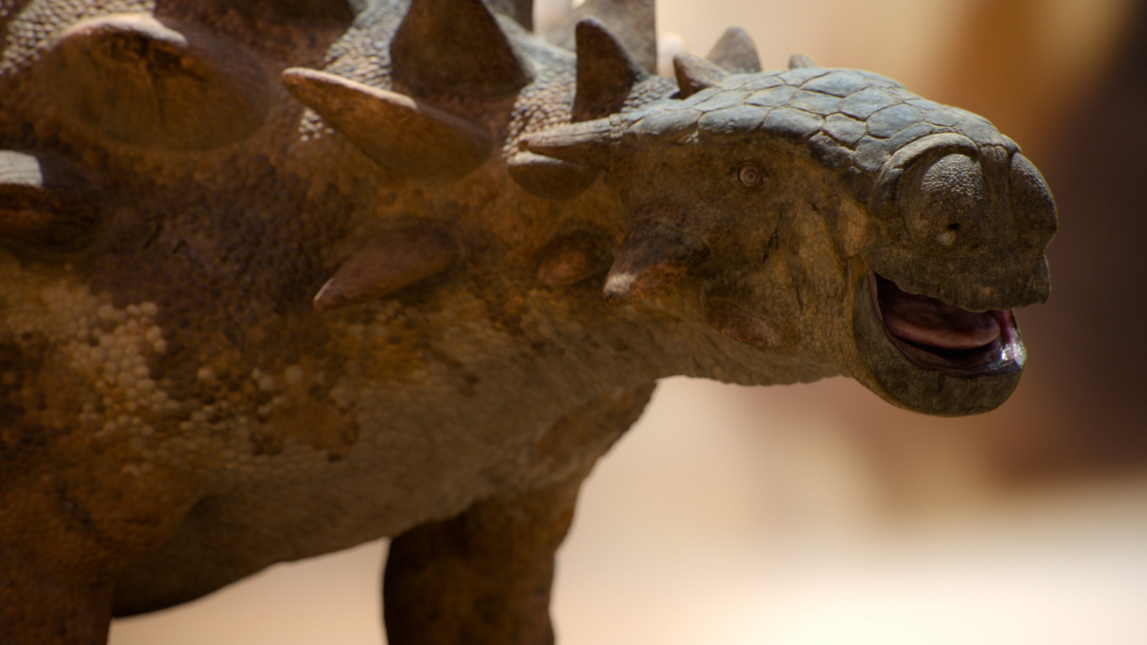 The ankylosaur Tarchia features in the new season's second episode. (Image: Apple TV+)