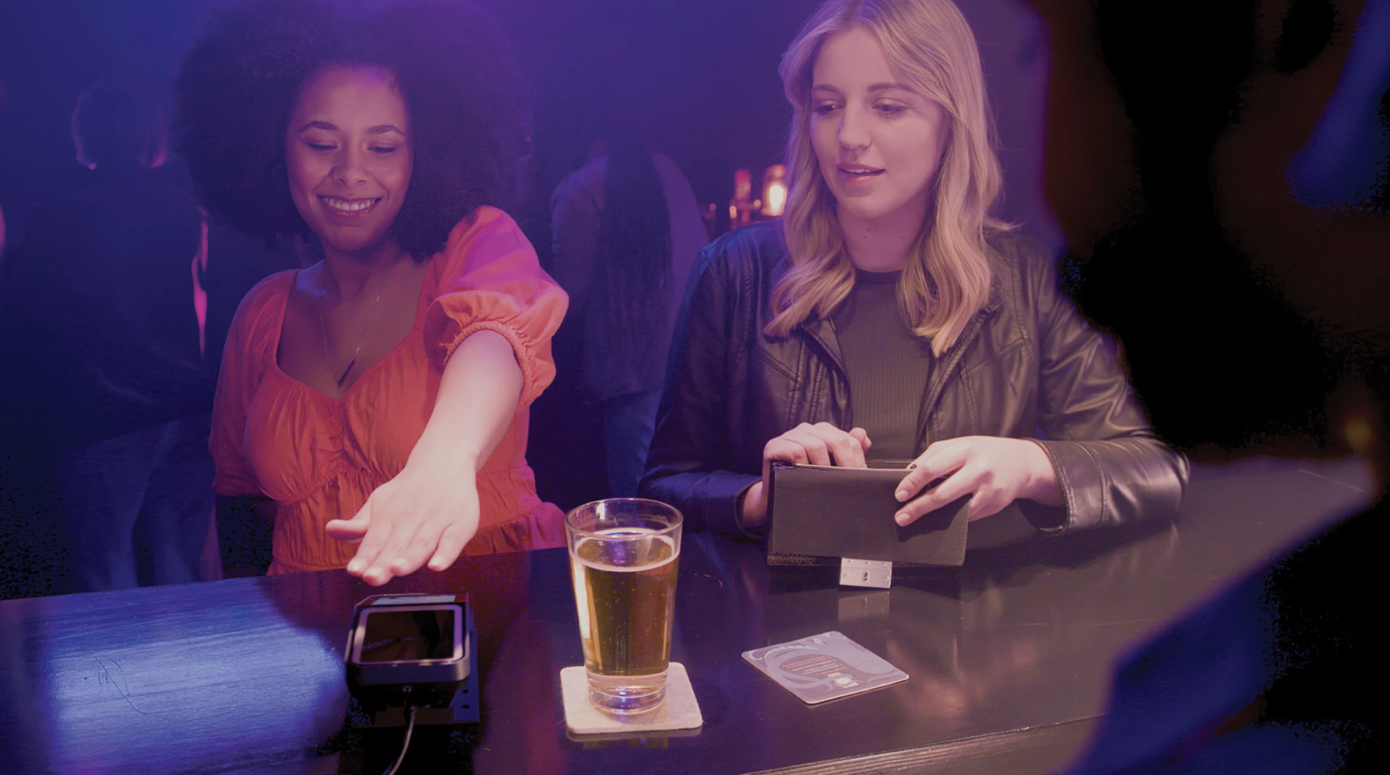 Flashing your palm over an Amazon One device will signal to the bartender that you are of legal age to drink, along with a photo of you for verification.  (Image: Amazon)