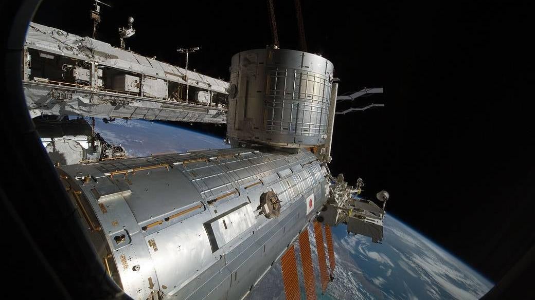 The wooden material was tested on Japan's Kibo module on board the ISS. (Image: NASA)