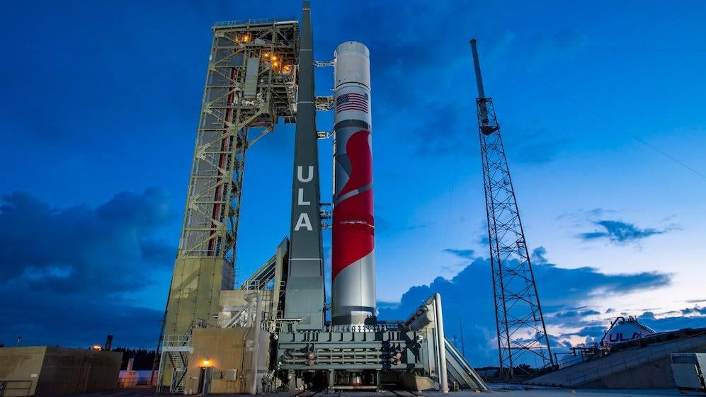 The Vulcan Centaur rocket awaiting its flight readiness test on the launch pad. (Photo: ULA/Tory Bruno)