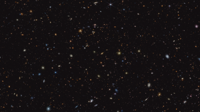 New Webb Image Reveals 45,000 Sparkling Galaxies in Ancient Star Formation
