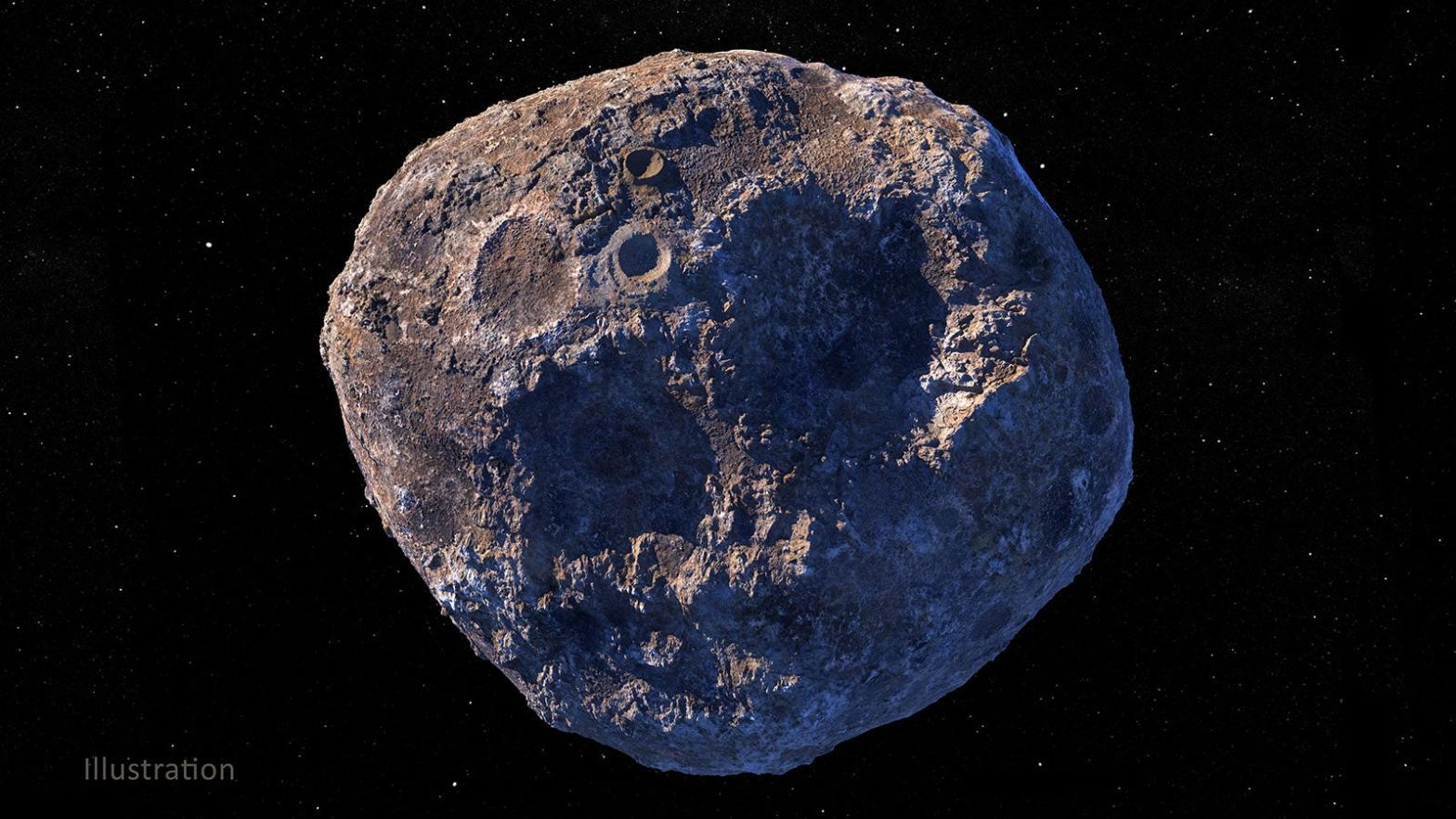 Artistic depiction of Psyche asteroid.  (Image: NASA/JPL-Caltech/ASU)