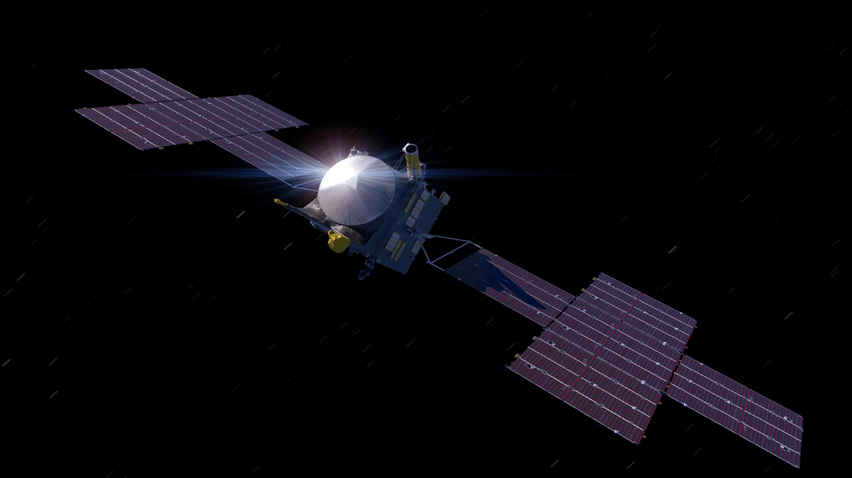 An illustration of the Psyche spacecraft on its way to the metal-rich asteroid. (Illustration: NASA)